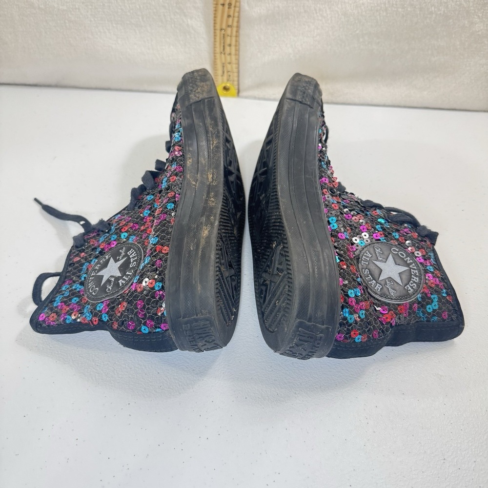 Converse Women's Black Hi-Top Sequins Chuck Taylor All Star Sneakers US Size 7.5 - Picture 2 of 7
